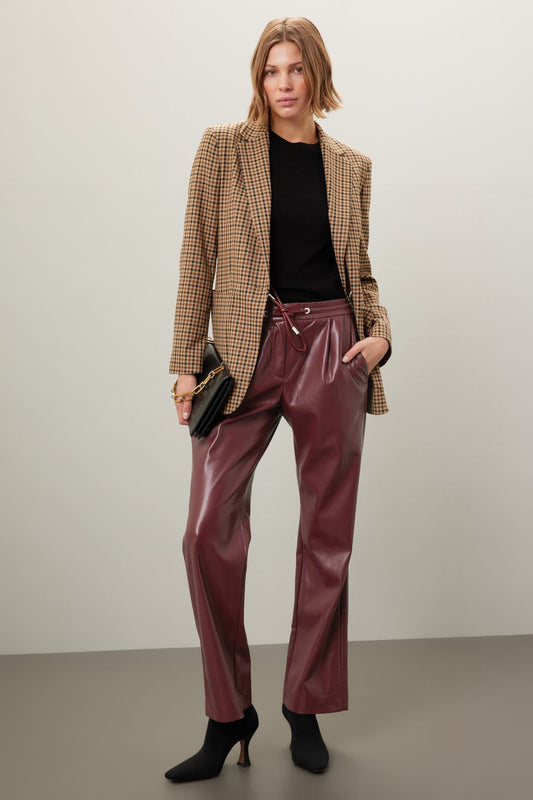 BOSS Deep Red Faux Leather Pant – Size 2